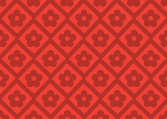 Abstract seamless pattern with red flowers
