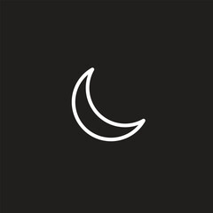 Half moon outline and filled vector icon sign symbol