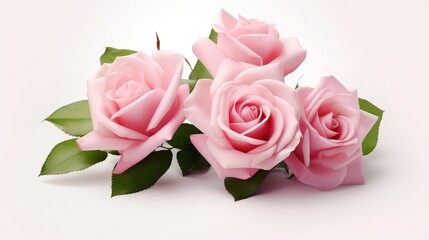 Pink roseon white background
