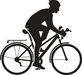 Obraz premium Professional bicycle racer riding a bike on abstract colorful graphic background. Cycle sport flat art poster, vector illustration