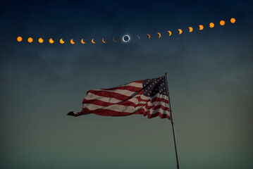 Total Solar Eclipse of Sun with Moon passing between the Earth and Sun