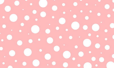 vector white dots pattern on pink background for wallpaper, banner, wrapping paper, etc.