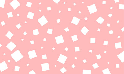 vector seamless white squares pattern on pink background for wallpaper, banner, wrapping paper, etc.
