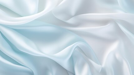 Obraz premium Closeup of rippled white silk fabric