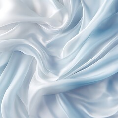 Fototapeta premium Closeup of rippled white silk fabric cloth