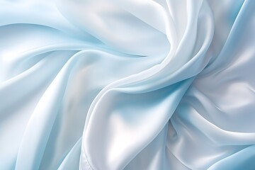 Fototapeta premium Closeup of rippled white silk fabric cloth