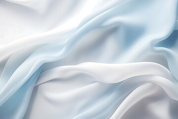 Fototapeta premium Closeup of rippled white silk fabric
