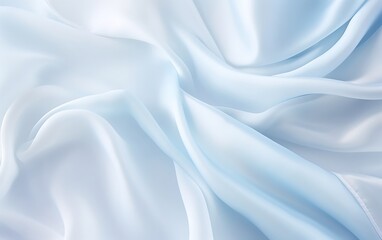 Obraz premium Closeup of rippled white silk fabric cloth