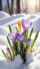 crocuses under the snow