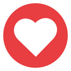 vector white heart in red circle icon