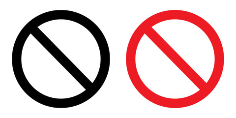 Obraz na płótnie Canvas vector black and red prohibited signs