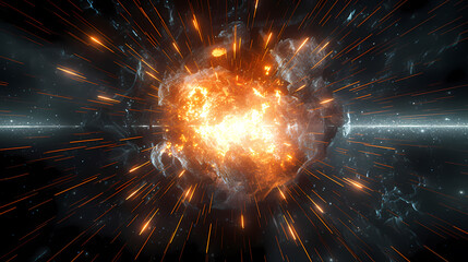 Supernova explosion in outer space