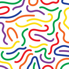 vector random colorful hand drawn doodle pattern for background, wallpaper, packaging, wrapping paper, etc.