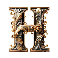 Isolated 3D Letter on a Clear PNG Canvas Generative AI