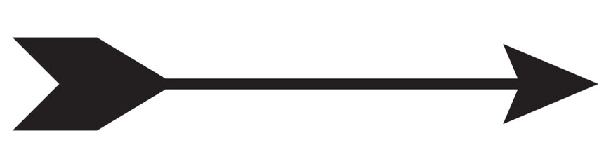 Arrow icon. Black arrow pointing to the right. Black direction pointer.