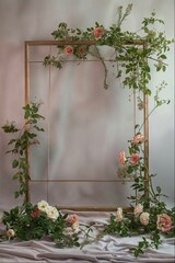 Elegant Floral Photo Frame for Event Decoration
