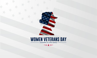 Happy Women Veterans Day United States of America background vector illustration