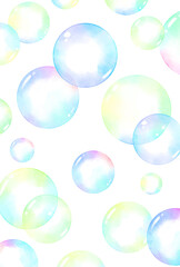 背景素材_水彩_シャボン玉