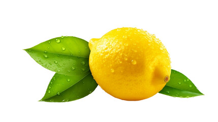 Juicy Lemon Citrus isolated on white background or png transparent background.