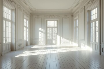 Empty light room interior