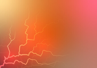 Abstract orange thunder light power spark background
