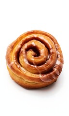 Fototapeta premium Cinnamon bun on a white background.