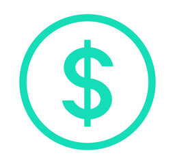 シンプルな緑色のドルマーク