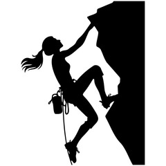 Female Rock Climber Silhouette.