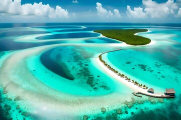 Fototapeta na wymiar tropical paradise island generated by AI technology