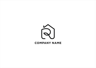 Letter R Home Logo Stock Vector