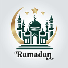 Elegant ramadan kareem decorative, mosque