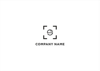 Letter S Camera Photography Logo Design Stock Vector