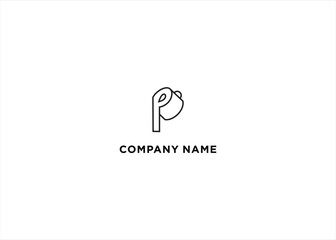 Letter P Wineglass Menu Bar Abstract Stock Vector