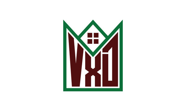 VXD initial letter real estate builders logo design vector. construction, housing, home marker, property, building, apartment, flat, compartment, business, corporate, house rent, rental, commercial
