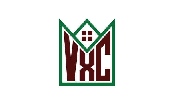 VXC initial letter real estate builders logo design vector. construction, housing, home marker, property, building, apartment, flat, compartment, business, corporate, house rent, rental, commercial