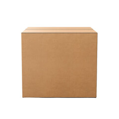 Blank cardboard eco-friendly packaging box isolated on transparent background, png