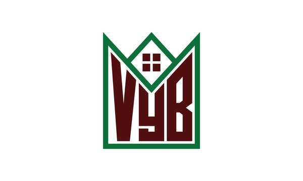 VYB initial letter real estate builders logo design vector. construction, housing, home marker, property, building, apartment, flat, compartment, business, corporate, house rent, rental, commercial
