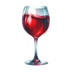 Isolated red wine in a stemmed glass, perfect for a celebratory toast