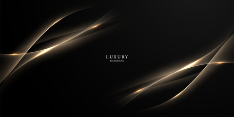 Black background with a luxurious gold effect. Vector illustration