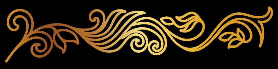 Abstract golden flowers for decorating book covers, cards, fabric printing.