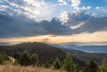 Fototapeta premium Sun Is Almost Peaking Out From The Clouds