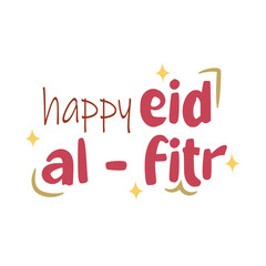 Eid Al-Fitr Typography Vector for Muslim