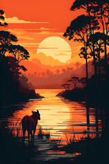 The Breathtaking Wilderness: A Sneaky Peek into The Lake Paradise of The Animal Kingdom at Dusk