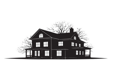 vector image black texture of a house on pure white background