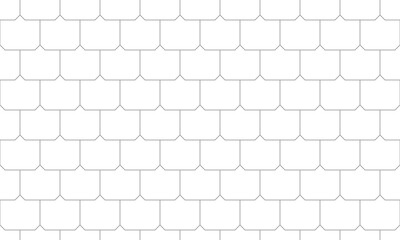 Grey outline square roof tile pattern. Vector Repeating Texture.