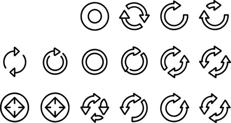 Transfer, swap, exchange, spin, flip concept icon set
