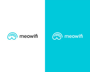 Obraz premium MB Combination creative minimal WIFI Sign icon logo design template for branding