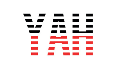 YAH three initial letter iconic line negative space minimal logo design vector template. monogram, abstract, wordmark, business, typography, minimalist, brand, company, flat, modern, unique, simple