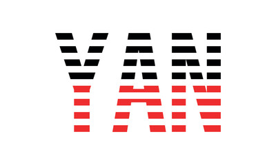 YAN three initial letter iconic line negative space minimal logo design vector template. monogram, abstract, wordmark, business, typography, minimalist, brand, company, flat, modern, unique, simple