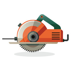 Electric saw flat vector illustration on white background